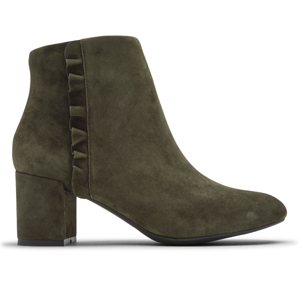 Botas Rockport Mujer Mexico - Total Motion Oaklee Ruffle Verdes - RFKNU5841